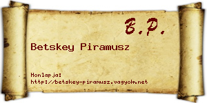 Betskey Piramusz névjegykártya